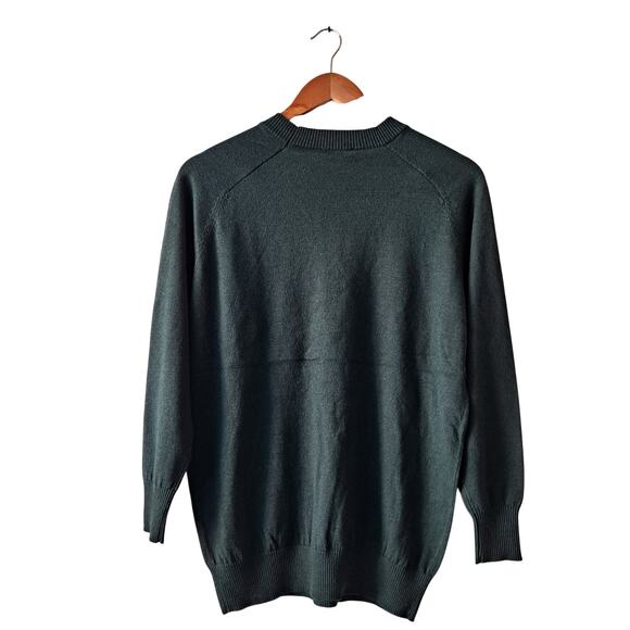 NWT Universal Standard Eco Relaxed Core Sweater Crewneck Green Women's Size 00 - Picture 2 of 8